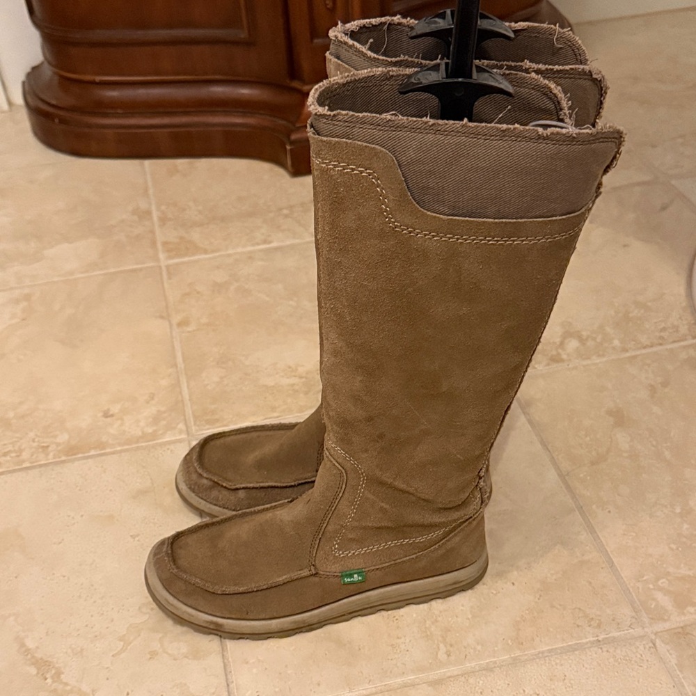 Sanuk Brown Suede Knee-High Boots
